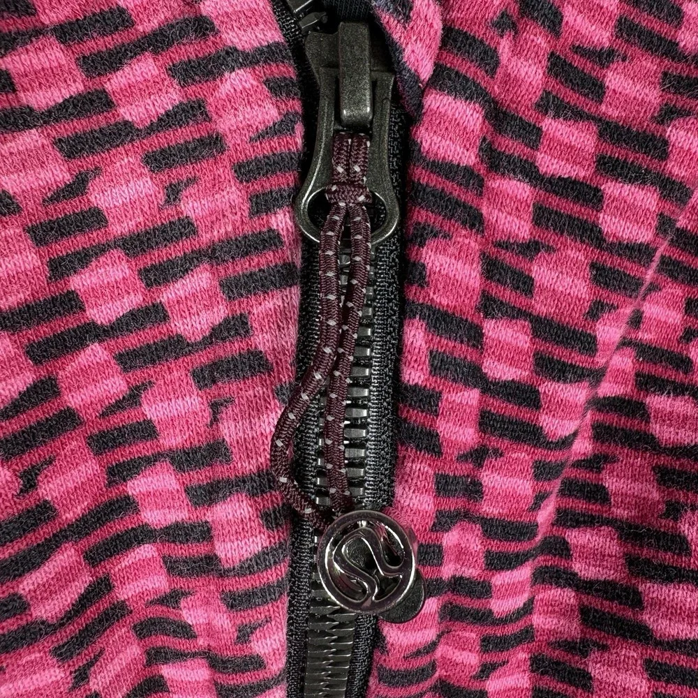 Lululemon 8 Scuba Hoodie III Deep Dive Berry Rumble Black Fleece Full Zip Hoodie